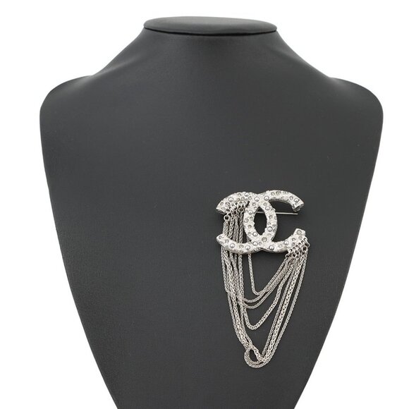 CHANEL Brooch CC Logo Metal/Rhinestone/Faux Pearl - Picture 7 of 8